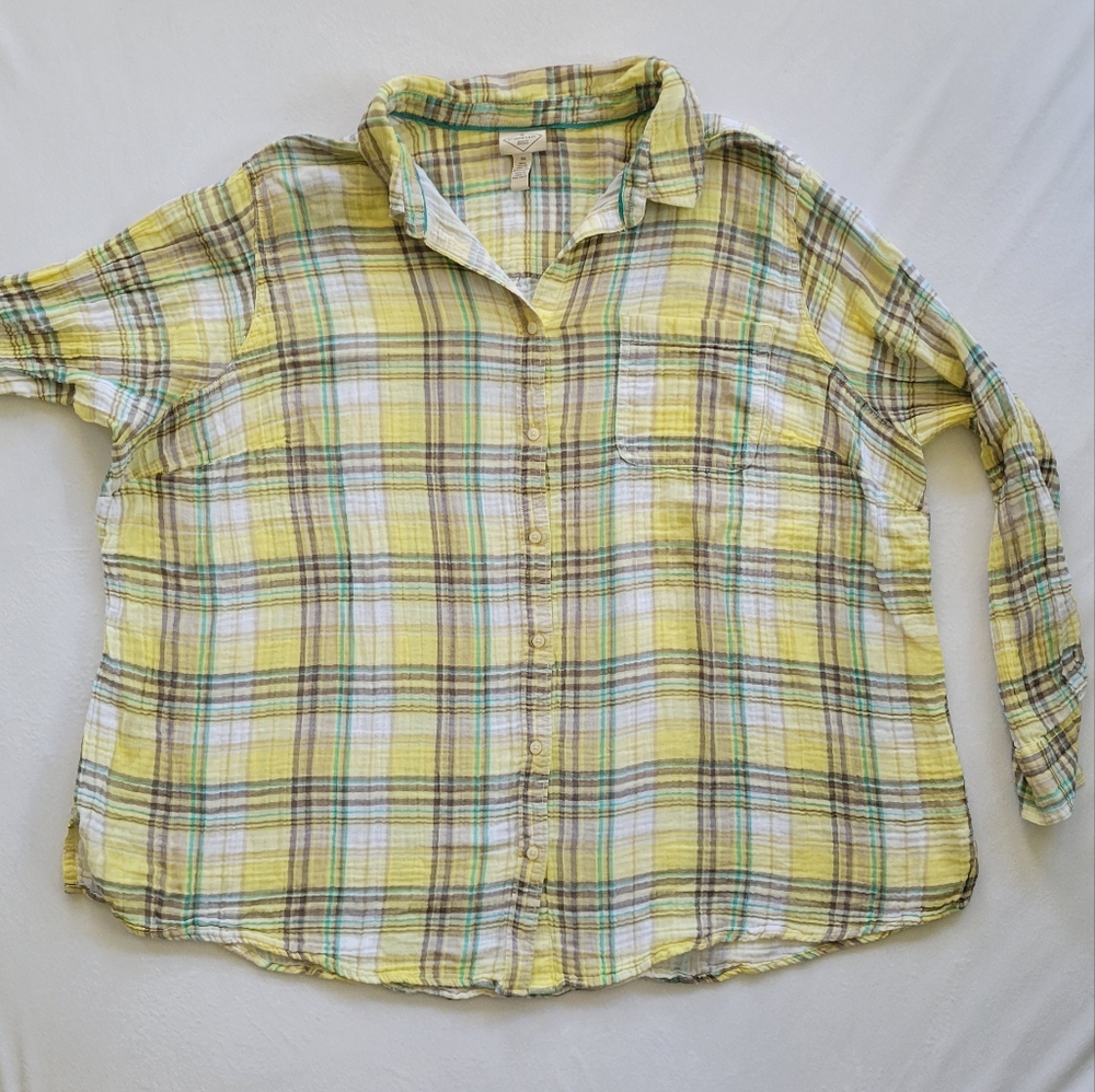St. John's Bay Multicolor Plaid Shirt
